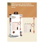 Fulltech Fullech Fp20 Mini Powerbank 22.5W Pd Hızlı Şarj Type-C & Lightning Kablolu Led Göstergeli Taşınabilir Şarj Cihazı