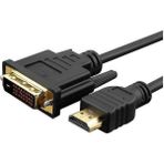 Fully HDMI To DVI 24+1 Altın Uçlu Kablo 50CM - Siyah