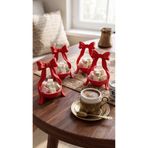 Fulmin Kahve Yanı Sunumluk / 4’lü Set / Fiyonk Detaylı Dekoratif Sunum Kasesi / 10x7 cm