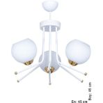 Fulya 3 Lü Camlı Avize (Beyaz) - 6