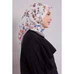Füme Çiçek Dalı Desen Soft Eşarp