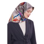 Füme Dama Desen Twill İpek Eşarp