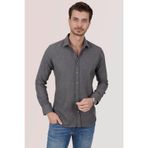 Füme Düz Oduncu Slimfit Erkek Gömlek