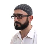 Füme Gri Hasır Desen Kışlık Kadife Namaz Takkesi