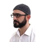 Füme Hasır Desen Kışlık Kadife Namaz Takkesi