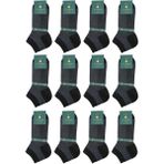 Füme - Siyah Ultra Lüks 12'li Bambu Yarım Erkek Çorap CRP388 - 41 - 44