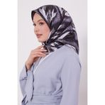 Füme Yansıma Görünümlü Twill İpek Eşarp