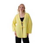 Fumel Önü Baglamalı Sarı Kimono Sarı Tunik
