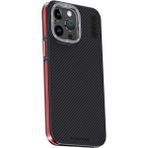 Fun And Market Buğz Joko Iphone 15 Pro Max Kılıf Aramid 600D Kevlar Karbon Fiber Magsafe Kapak - Kırmızı