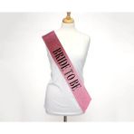 Fun And Market Buğz Pembe Üzeri Siyah Büyük Bride To Be Yazılı Simli Işıltılı Kuşak Kemer 10 cm Genişlik