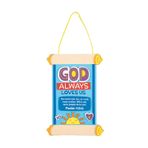 Fun Express God Always Love Us Scroll Sign Craft Kit - 12 Yapar - Çocuklar için Pazar Okulu El Sanatları