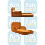 Funbed Katlanır Çocuk Yatağı ve Oyun Alanı | Tamamen Sünger | Tek & Çift Kişilik - 120 x 190 cm - Kiremit