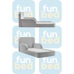 Funbed Katlanır Çocuk Yatağı ve Oyun Alanı | Tamamen Sünger | Tek & Çift Kişilik - Gri - 140 x 190 cm