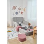 Funbed Katlanır Çocuk Yatağı ve Oyun Alanı | Tamamen Sünger | Tek & Çift Kişilik - Gri - 90 x 190 cm