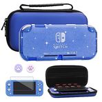 FUNDIARY Nintendo Switch Lite Konsol için Seyahat Taşıma Çantası Aksesuarları, Darbeye Dayanıklı Taşınabilir Taşıma Çantası Paketi, Parıltılı Koruyucu Kılıf, Ekran Koruyucu ve Kız Erkek Çocuklar için 2 Başparmak Kavrama Kapağı