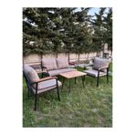 FUNEST SARA BAHÇE,BALKON MOBİLYASI,METAL ÇAY SETİ,KANEPE,CAFE, 2+1+1 SEHPALI