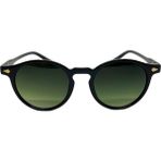 Funeyes Lea Unisex Güneş Gözlüğü Yuvarlak Yeşil Camlı Siyah Çerçeve - Renkli