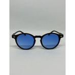 Funeyes Lea Unisex Mavi Güneş Gözlüğü Yuvarlak Mavi Camlı Siyah Çerçeve - Renkli
