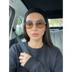 Funeyes Max Oval Mat Kahverengi Çerçeve Metal Elips Küçük Yüzler Için Güneş Gözlüğü
