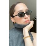 funeyes Miux Oval Çerçeve Siyah Cam Trend Güneş Gözlüğü Siyah Çerçeveli Miu
