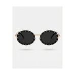 funeyes Taşlı Gold Trend Oval siyah camlı Güneş Gözlüğü Uv400 (sınırlı stok) Çerçevesiz