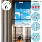 Funflex 3 Metre Teleskopik Cam Silme Aparatı Paspas ve Mop Eklemeli Sap - 1 Adet