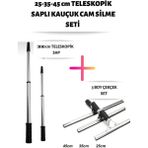 Funflex Cam Silme Seti Teleskopik Saplı 3 Boy Çekçek 3 Metre Metal Sopa Pratik Kullanışlı Pencere Yıkama - 1 Adet