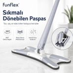 Funflex x Mop Pratik Sıkma Mekanizmalı Mikrofiber Temizlik Mop - Gri - Beyaz