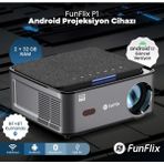 Funflix P1A Android 4K Destekli LED Full Hd Projeksiyon Cihazı, 2gb Ram 32 GB Depo, Bluetooth Kumanda, 150W Lamba, 300 Inç Görüntü - 0 - Siyah