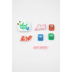 fungoofun Şans Zarları ve "Get Rich" Temalı Kawaii Çanta Süsü Seti+Delgeç(Delgeç hediye)