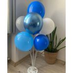 Funi Parti Malzemeleri Krom-Pastel Balon Seti 7li (Mavi, Beyaz, Gri)
