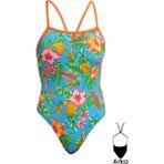 Funkita Sst Blue Hawaii Kadın Antrenman Mayo, Geniş Sırt Ince Askılı - 38 - Renkli