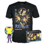 Funko Pop! & Tee: Marvel Blacklight - Rescue M - Medium - Tişört - Vinil Koleksiyon Figürlü Kıyafet - Hediye Fikri - Oyuncak ve Kısa Kollu Üst Giyim, Yetişkinler Erkekler ve Kadınlar için