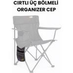 Funky Chairs Cırtlı 3 Bölmeli Organizer Cep - Kamp Sandalyesi, Kamp Masası, Ofis Sandalyesi, Araba Organizeri - Gri