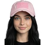 Funky Junque Kadın Beyzbol Şapkası Eskitilmiş Vintage Yapısız İşlemeli Yama Şapka, Amerikan Bayrağı - Pembe, Tek Beden