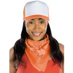 Funky Junque Unisex 100% pamuk çok amaçlı Bandana eşarp şal şal mendil kadın erkek erkek kız, Bandana/Kamyoncu Şapkası: Neon Turuncu/Beyaz, Tek Beden