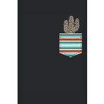 Funny Leopard Cactus in Serape Pocket print Turquoise: 6x9 120 pages notebook calendar weekly planner appointment calendar