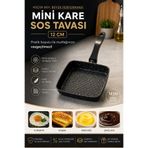 Funny Life 12 CM Mini Kare Sos Tavası Yapışmaz Küçük Yumurta Kaşar Tava Pratik Mutfak