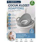 Funny Life 2 Kollu Çocuk Klozet Adaptörü Kaymaz Ergonomik Bebek Tuvalet Eğitimi Oturağı - Gri