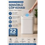 Funny Life 22L Sensörlü Çöp Kovası Dokunmatik Otomatik Kapaklı Sessiz Kapanır Akıllı Çöp Kutusu