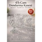 Funny Life 6’lı Cam Dondurma Kasesi Ayaklı Tatlı Kasesi Şeffaf Sunum Kasesi