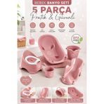 Funny Life Baby 5 Parça Bebek Banyo Seti | Bebek Küveti + Lazımlık + Kova + Maşrapa + Banyo Aparatı | Bpa Free - Pembe
