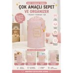 Funny Life Baby Yuvarlak Torbalı Oyuncak Sepeti Çamaşır Sepeti Bebek Odası Düzenleyici Organizer 46x31 cm