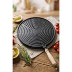 Funny Life Çift Taraflı Döküm Granit Tava- 36 cm - Sapı Çıkar - Fırın Tepsi