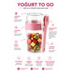 Funny Life Hobby Life Pratik Taşınabilir Kaşıklı Yoğurt Müsli Atıştırmalık Kabı 500 ml