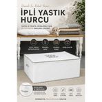 Funny Life İpli Yastık Hurcu Büyük Boy Yorgan Yastık Saklama Hurcu Fermuarlı Bez Organizer Kutu
