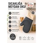 Funny Life Isıya Dayanıklı L Boy Silikon Fırın Eldiveni Kaymaz Su Geçirmez Mutfak Eldiveni 230°C