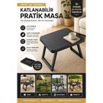 Funny Life Katlanabilir Küçük Boy Laptop Sehpası Çalışma Masası Piknik Balkon Kamp Çay Kahvaltı Masası
