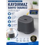 Funny Life Kaydırmaz Banyo Taburesi Bel Destekli Plastik Duş Oturağı Güvenli Banyo Taburesi - Antrasit - Gri - Renk