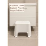 Funny Life Kaydırmaz Tabanlı 200 kg Taşıma Kapasiteli - Ultra Dayanıklı Banyo Taburesi - Beyaz